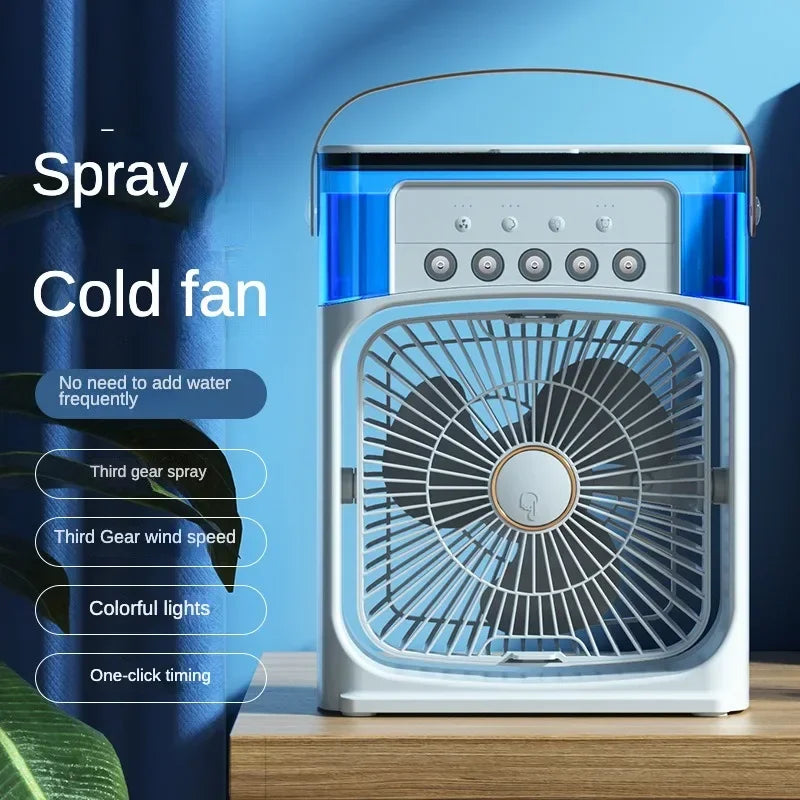 Hydrocooling Portable Air Conditioner & Humidifier: 3-Speed Fan for Office and Home