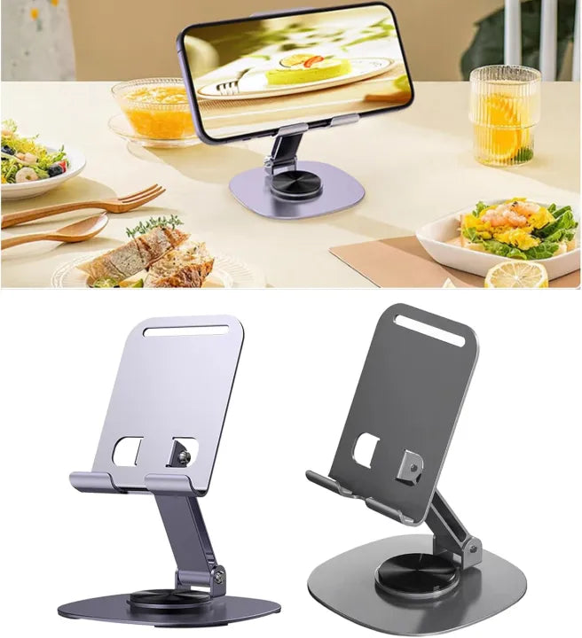 Metal Mobile Holder – 360° Rotatable Stand with Carbon Steel Plate