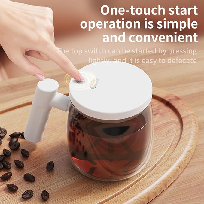 Glass Electric Mixing Cup with Handle and Detachable Stirring Rod ( IMPORTED )