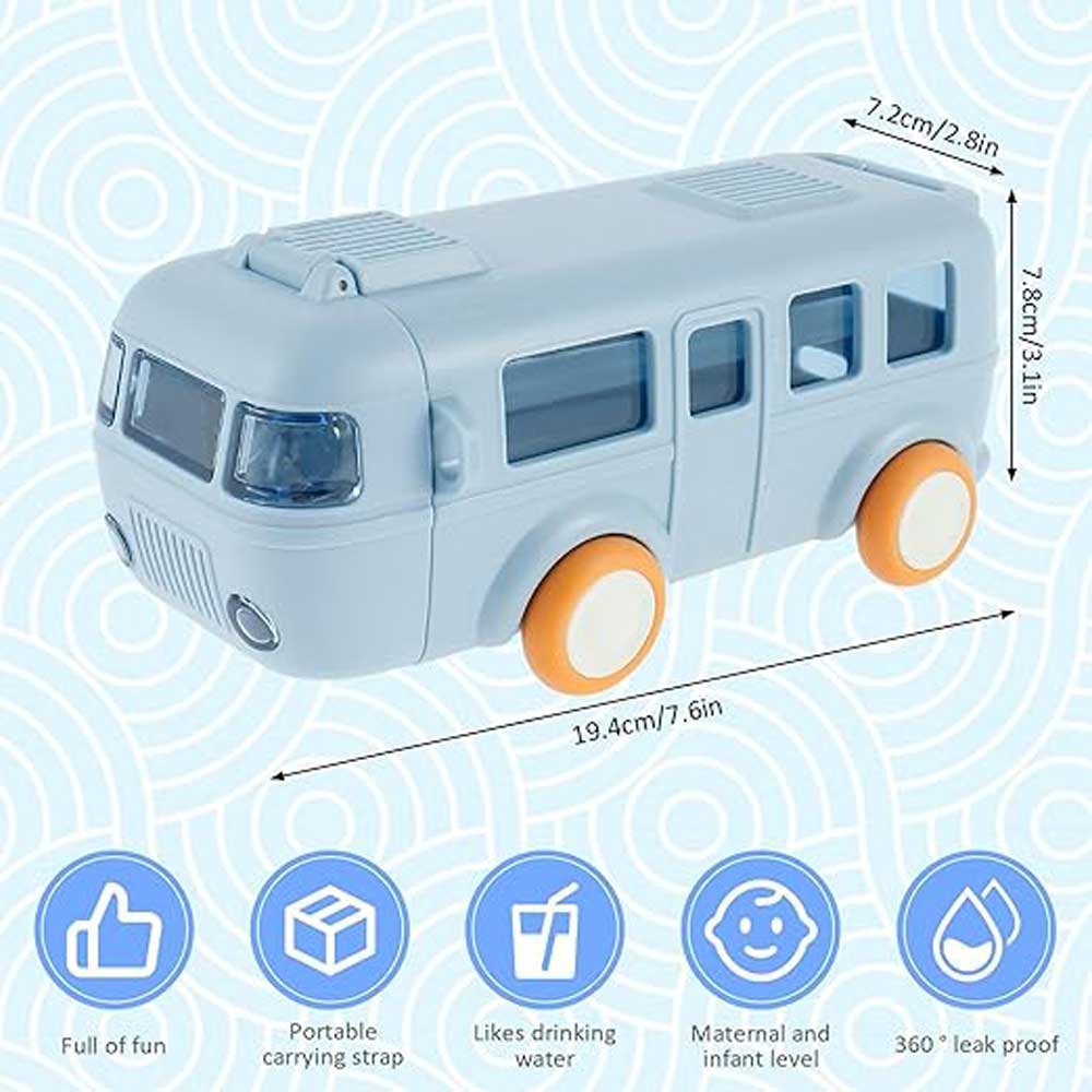 Cute Bus Shaped Water Bottle for Kids with Straw (500ML)