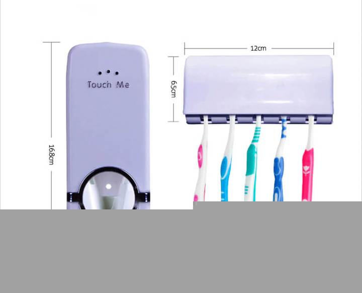 TOOTHPASTE DISPENSER WITH TOOTHBRUSH HOLDER